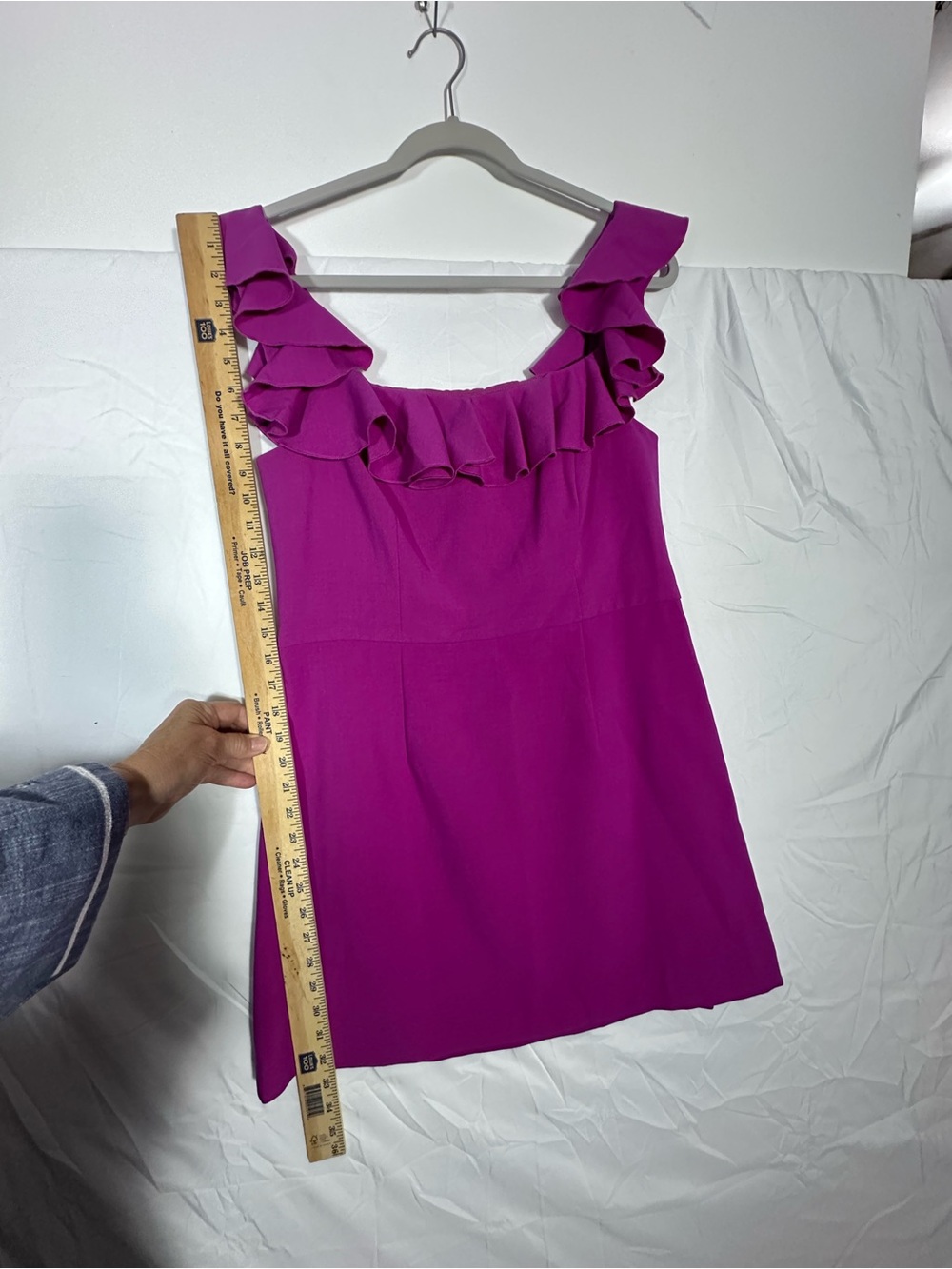 French Connection Fuchsia Ruffle-Trim dress - Picture 6 of 10